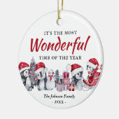 かわいいクリスマスのペンギン セラミックオーナメント (左)