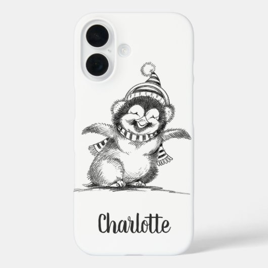 かわいいクリスマスのペンギン、幸せな赤ちゃん鳥 Case-Mate iPhoneケース (裏面)