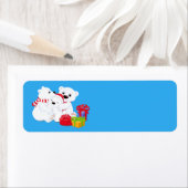 かわいいクリスマスのホッキョクグマ ラベル (インサイチュ)