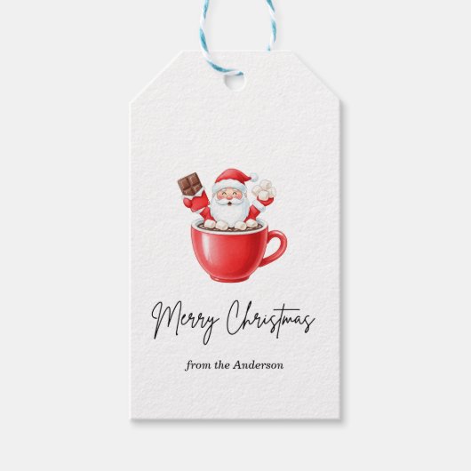 かわいいクリスマスのホットココアのギフトタグ ギフトタグ (正面)