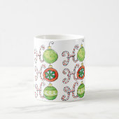かわいいクリスマスのホホホ、キャンディーケーンのオーナメント コーヒーマグカップ (中央)