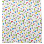 かわいいクリスマスのボールとプレゼントの柄 シャワーカーテン (正面)