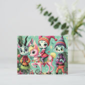 かわいいクリスマスのミスフィット ポストカード (スタンド正面)