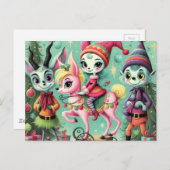 かわいいクリスマスのミスフィット ポストカード (正面/裏面)