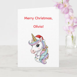 かわいいクリスマスのユニコーンカード カード