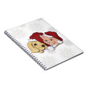 かわいいクリスマスのラブラドール子犬とオレンジ色のタビー猫 ノートブック (右側)