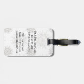 かわいいクリスマスのラブラドール子犬とオレンジ色のタビー猫 ラゲッジタグ (裏面横)