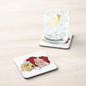 かわいいクリスマスのラブラドール子犬とオレンジ色のタビー コースター (右側)