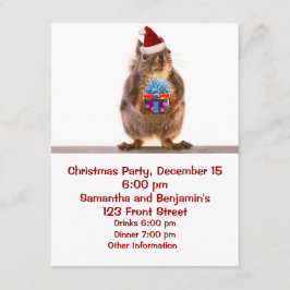 かわいいクリスマスのリスおよびギフト 招待状