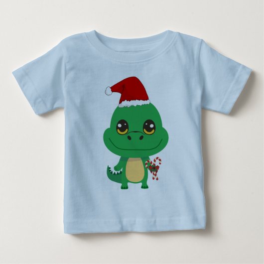 かわいいクリスマスのワニ ベビーTシャツ (正面)
