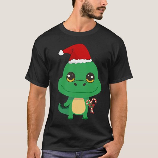 かわいいクリスマスのワニ Tシャツ (正面)