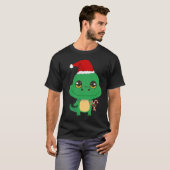 かわいいクリスマスのワニ Tシャツ (正面フル)