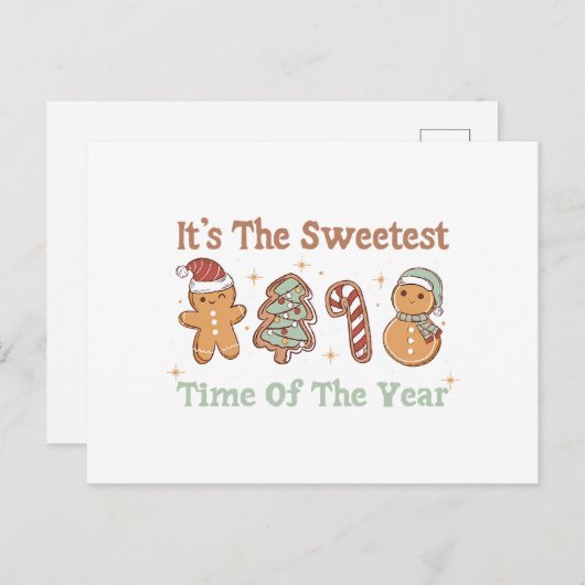 かわいいクリスマスの中で一番甘い時期おもしろいだ シーズンポストカード (正面/裏面)