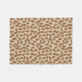 かわいいクリスマスの休日のジンジャーブレッドマンのクッキー フリースブランケット (正面(横))