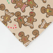 かわいいクリスマスの休日のジンジャーブレッドマンのクッキー フリースブランケット (角)