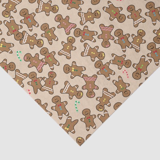 かわいいクリスマスの休日のジンジャーブレッドマンのクッキー 薄葉紙 (詳細)