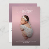 かわいいクリスマスの休日の写真誕生のお知らせ (正面/裏面)