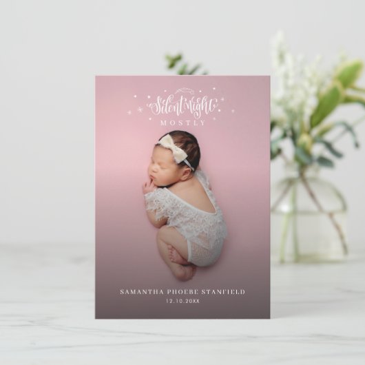 かわいいクリスマスの休日の写真誕生のお知らせ (スタンド正面)