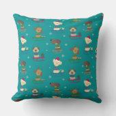 かわいいクリスマスの休日の犬たちSLEDS PATTERN クッション (正面)