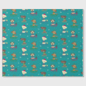 かわいいクリスマスの休日の犬たちSLEDS PATTERN ラッピングペーパー (フラット)