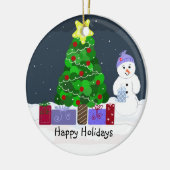 かわいいクリスマスの光景 セラミックオーナメント (左)