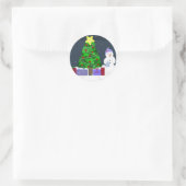 かわいいクリスマスの光景 ラウンドシール (バッグ)