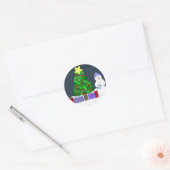 かわいいクリスマスの光景 ラウンドシール (封筒)