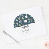 かわいいクリスマスの動物たちを愛で手作り ラウンドシール (封筒)