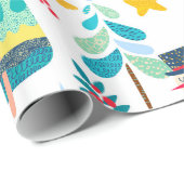 かわいいクリスマスの動物と記号のパターン ラッピングペーパー (ロールコーナー)