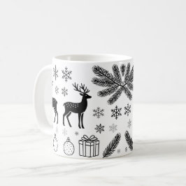 かわいいクリスマスの動物のイラストマグカップ コーヒーマグカップ