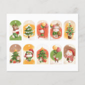 かわいいクリスマスの動物の切り抜きギフトタグセット (正面)