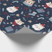 かわいいクリスマスの動物 ラッピングペーパー (角)