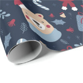 かわいいクリスマスの動物 ラッピングペーパー (ロールコーナー)