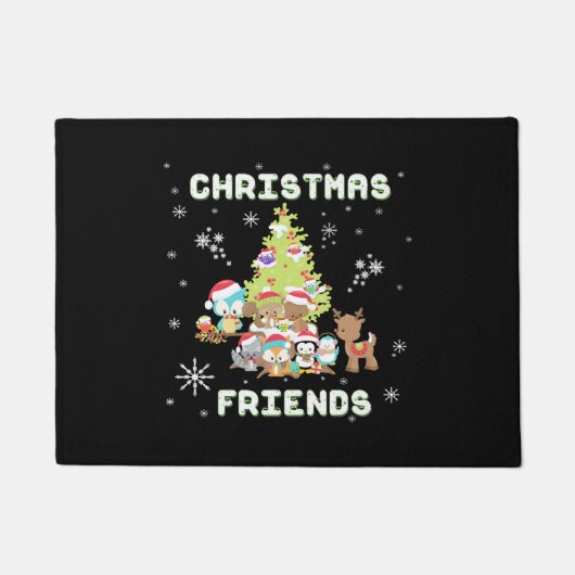 かわいいクリスマスの友だち ドアマット (正面)