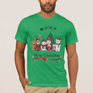 かわいいクリスマスの友達のシャツ、メリークリスマス スクエア Tシャツ