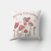 かわいいクリスマスの妖精とキノコ クッション (裏面)