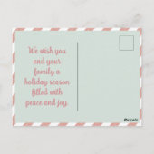 かわいいクリスマスの妖精とキノコ ポストカード (裏面)