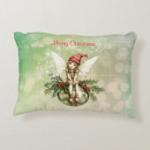 かわいいクリスマスの妖精オンオーナメント アクセントクッション (裏面)