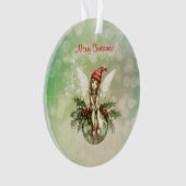 かわいいクリスマスの妖精オンオーナメント オーナメント (正面)