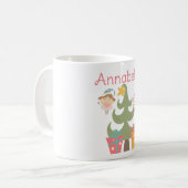 かわいいクリスマスの妖精 カスタムネーム コーヒーマグカップ (正面左)