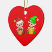 かわいいクリスマスの妖精 セラミックオーナメント (左)