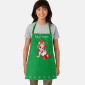 かわいいクリスマスの妖精&雪が緑に エプロン (インサイチュ)