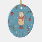 かわいいクリスマスの子ヒツジ セラミックオーナメント (右)