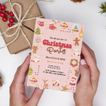 かわいいクリスマスの子供たちのホリデーパーティーの招待状