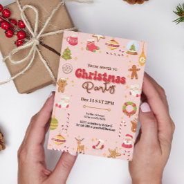 かわいいクリスマスの子供たちのホリデーパーティーの招待状 招待状