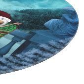 かわいいクリスマスの子犬と小妖精や小人 カッティングボード (角)