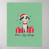 かわいいクリスマスの子犬のアートポスターまたはデコページ紙 ポスター (正面)