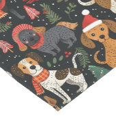 かわいいクリスマスの子犬のシームレスなパターン ショートテーブルランナー (コーナー)