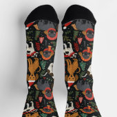 かわいいクリスマスの子犬のシームレスなパターン ソックス (上部)