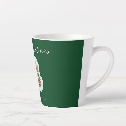 かわいいクリスマスの子犬 カフェラテマグ (右)